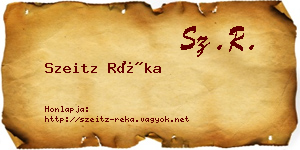Szeitz Réka névjegykártya