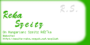 reka szeitz business card